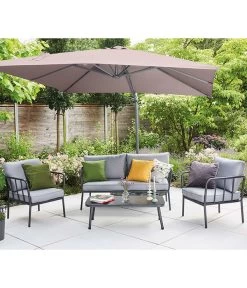 Siena Garden Ampelschirm California N+, Quadratisch, Ca. B250/T250 Cm -Gartenmöbelgeschäft 6987945 WE MO 001 SienaGardenAmpelschirm250x250cmTaupe