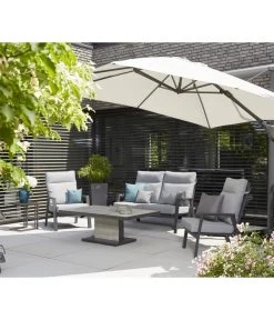 Siena Garden Ampelschirm Sunset N+, Quadratisch, Ca. B300/T300 Cm -Gartenmöbelgeschäft 6988075 WE MO 001 SienaGardenAmpelschirmSunsetN300x300cmGrau