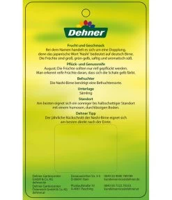 Nashi-Birne 'Nijiseiki' -Gartenmöbelgeschäft 7719826 Nashi BirneNijiseiki Etikett 2